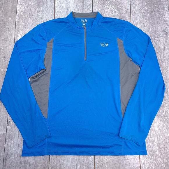 Mountain Hardwear Mens Wicked Lite 1/4 Zip Shirt Size XL Blue Long Sleeve Top - Picture 1 of 8